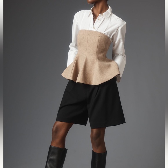 NWT Mare Mare x Anthropologie strapless peplum top - Picture 5 of 14